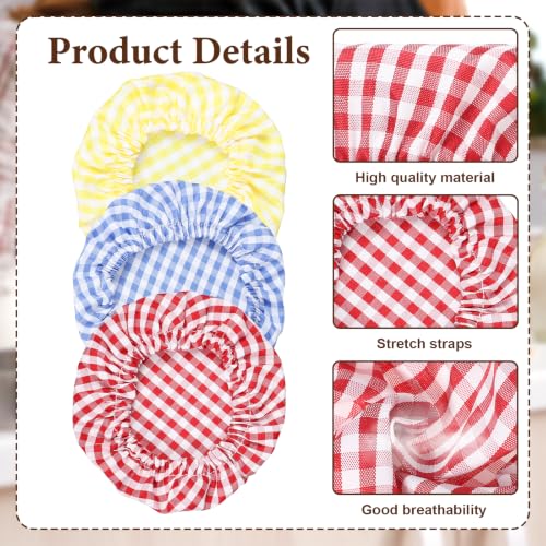 Dopenspi 6-Pack Sourdough Jar Cloth Covers Reusable Plaid Fermentation Lids