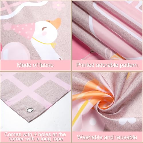One Silly Goose 1st Birthday Backdrop - 6.1 x 3.6 ft Pink Polyester Banner