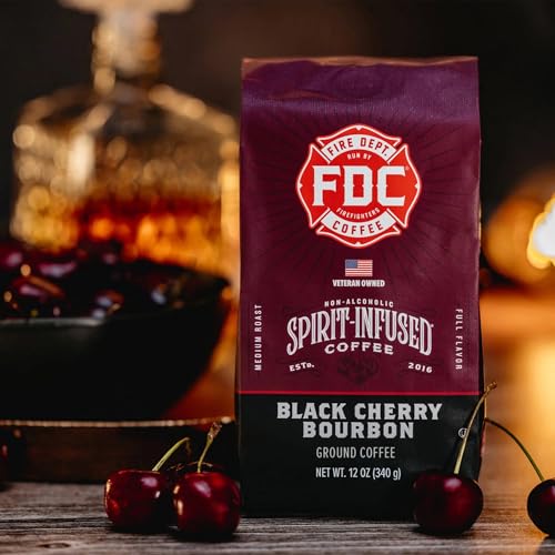 Fire Department Coffee Black Cherry Bourbon Infused Medium Roast - 12 oz (2 Pack)