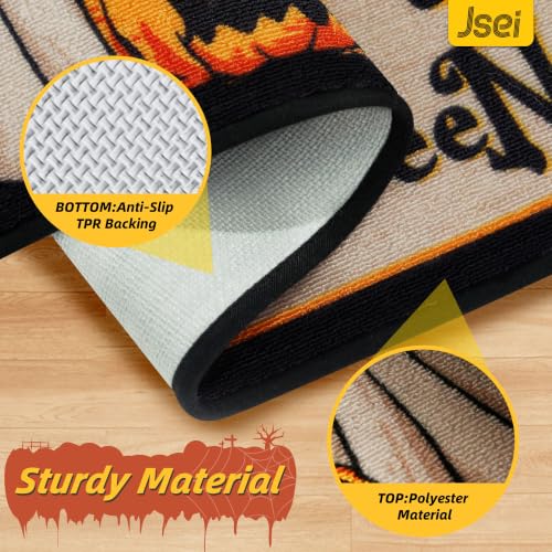 Happy Halloween Door Mat 17"x30" with Cute Ghost Design