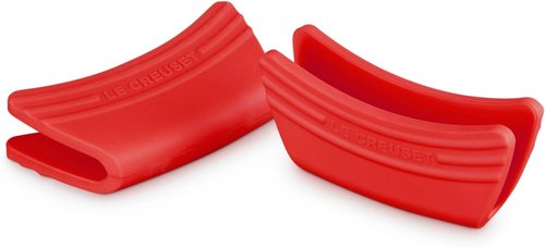 Le Creuset Silicone Handle Grips Set of 2 - 5" x 2.5" Each in Cerise | Durable & Heat-Resistant