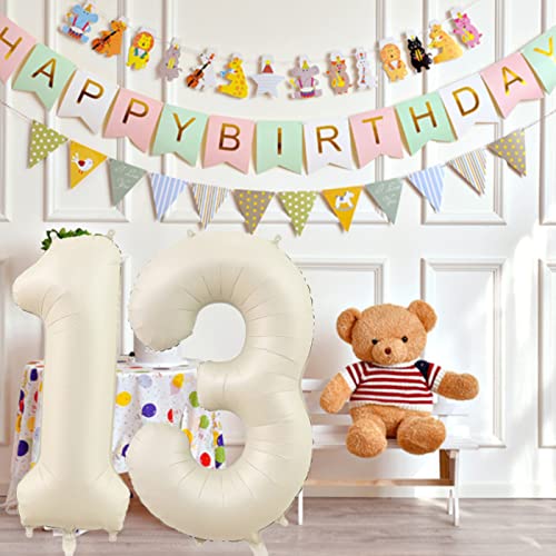40-Inch Cream White Number 10 Foil Balloons for Celebrations