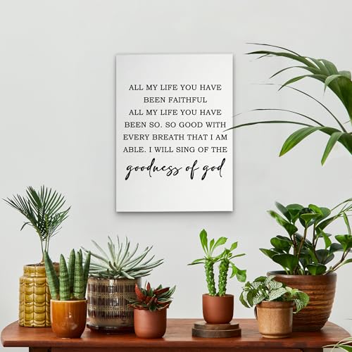Christian Wall Art Canvas Print - Goodness of God Bible Verse 11x14"