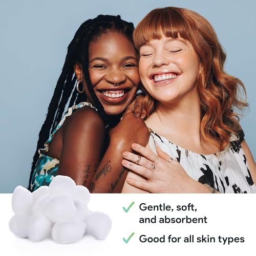 FifthPulse Premium 100% Cotton Balls for Face, Makeup & Skincare - 75 Count