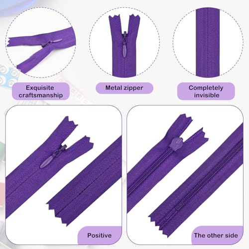 DOITEM 22-Inch Multicolor Nylon Coil Zippers for Sewing (5 Pack)