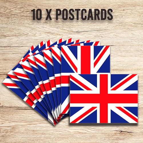 Union Jack Postcards Set of 10 - Iconic British Flag A6 Cards