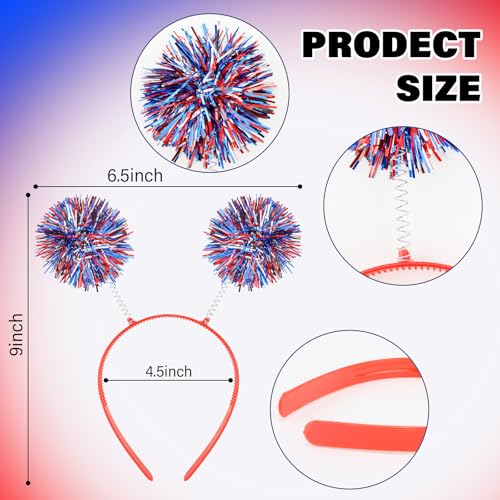 CUBACO 4th of July Patriotic Headband Red White and Blue USA Flag Hair Accessory