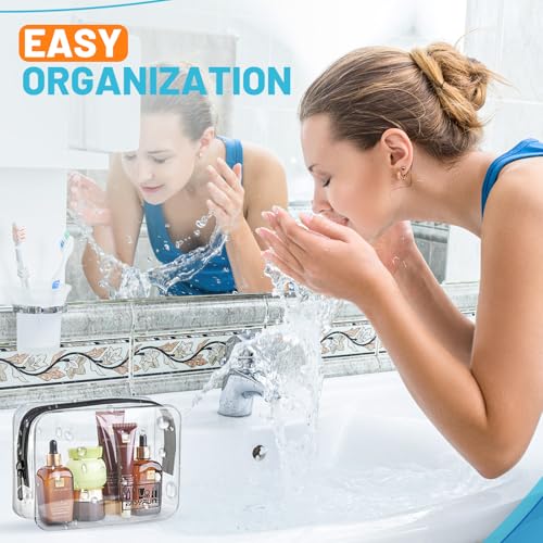 EASYFUN Clear TSA Approved Travel Toiletry Bag 2-Pack Quart Size