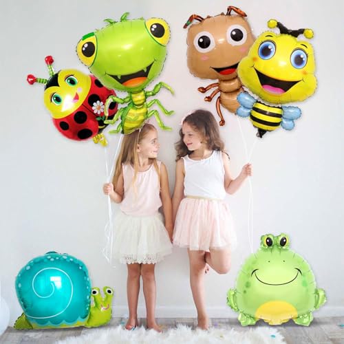 6-Piece Insect and Animal Foil Balloon Set for Garden Themed Parties