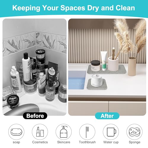 4-Piece Diatomaceous Earth Drying Tray Set - Instant Water Absorbing Mat