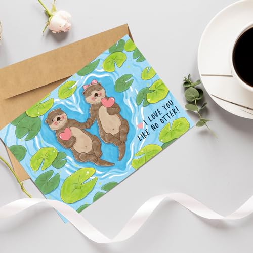 Cute Otter Valentine's Day Card - Punny Love Greeting Card