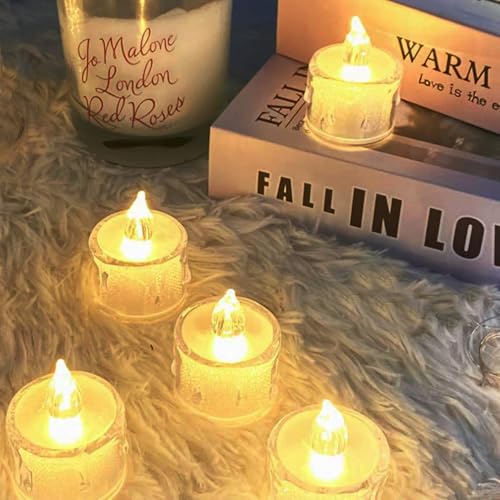 SupBri Flameless LED Tea Lights Candles Pack of 96 Drop Wax Shape