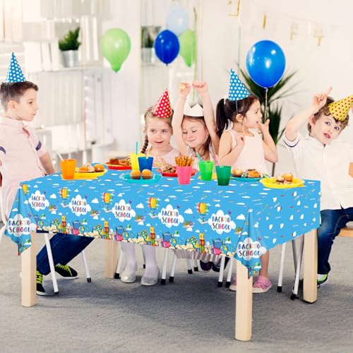 Back to School Tablecloths - 3pcs Disposable Party Supplies, 54x108 Inches