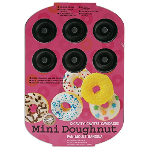 Wilton 12-Cavity Mini Donut Pan, Non-Stick Steel Baking Mold