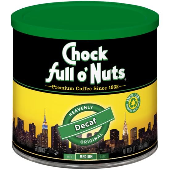 Chock Full o' Nuts Heavenly Original Decaf Ground Coffee 24oz Can - Medium Roast (Pack of 3)