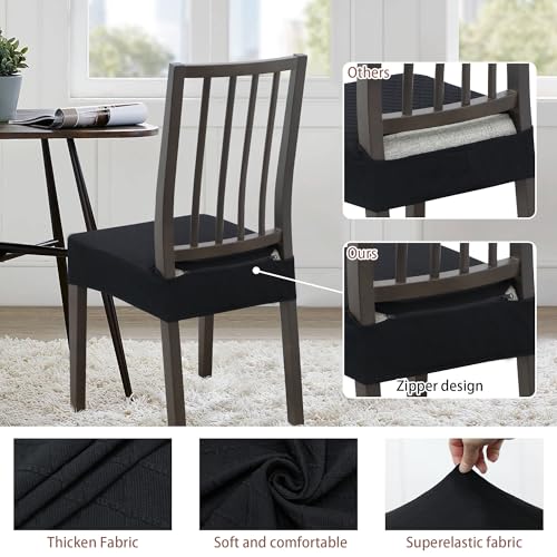 2 Pack Stretch Dining Chair Seat Covers - Soft & Durable