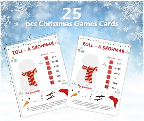 Christmas Roll A Snowman Dice Game for Family & Kids
