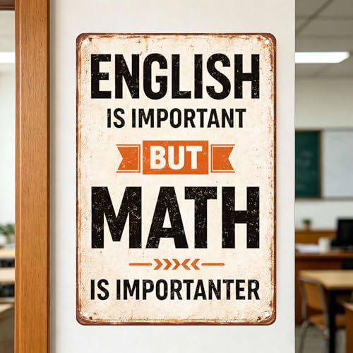 Funny Math Teacher Gift Metal Sign - Classroom Wall Art 8x12