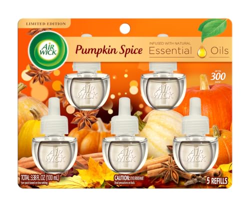 Air Wick Pumpkin Spice Scented Oil Refill, 5 Count - Essential Oils