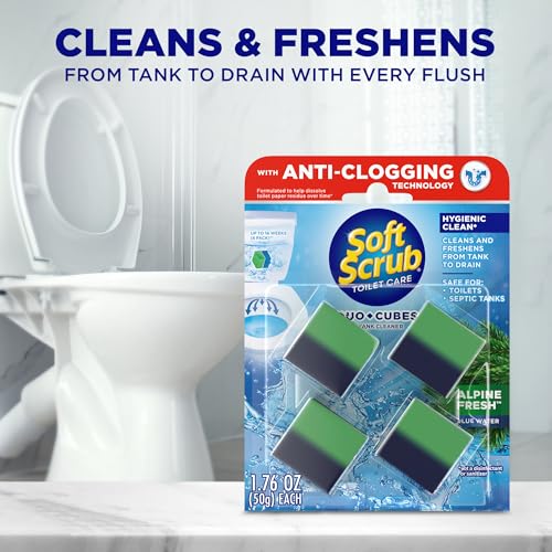 Soft Scrub In-Tank Toilet Cleaner Duo-Cubes, Alpine Fresh - 4 Count (Pack of 1)