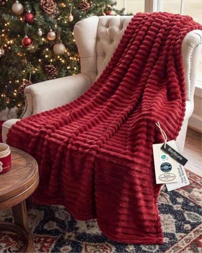 Bedsure Soft Red Throw Blanket for Couch – 50x60 in (Variation: Red / Throw)