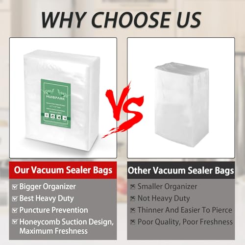 HUISPARK Heavy Duty Vacuum Sealer Bags - 100 Pcs, 2.7" x 4"