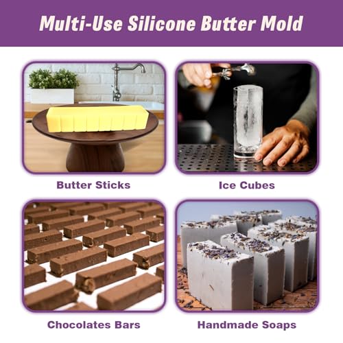 Large Silicone Butter Mold Set with Lid & Spatulas - Non-Stick