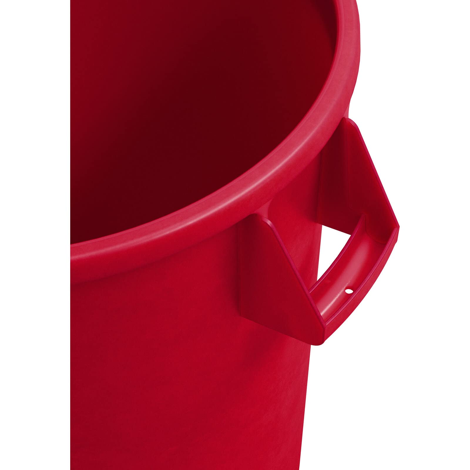SPARTA Bronco 20 Gallon Trash Can, Thick Polyethylene Bin, NSF Certified Waste Container with Top Handles, Bottom Handholds, Reinforced Base and Stackable, LLDPE, 20 Gallon, Red