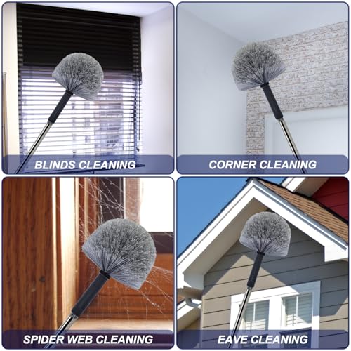 Tockrop Grey Cobweb Duster Head Brush - High Efficiency Cleaning Tool