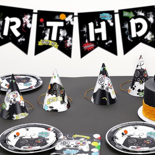 WERNNSAI 12 Pcs Colorful Birthday Party Hats - Assorted Cone Headbands
