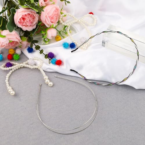LUSTRIB 2 Pcs Thin Metal Headbands for Women Adjustable Hair Accessories