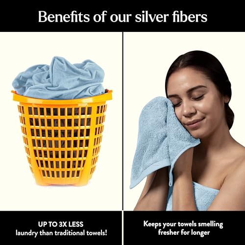 Miracle Made Soft Face Towel - Silver-Treated Cotton, Sky Blue