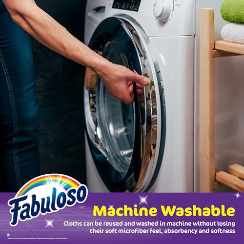 Fabuloso Rainbow Microfiber Cleaning Cloths - 24 Pack, 13x13 Inches, Lint-Free