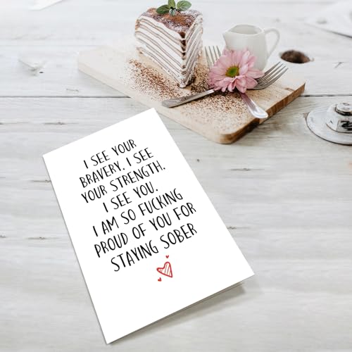 Funny Sober Anniversary Greeting Card - Sobriety Milestone Gift for Him and Her