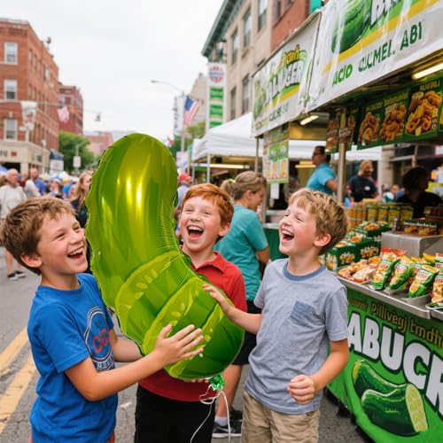 2Pcs Helium Foil Pickle Balloons - Funny Food-Themed Party Decor
