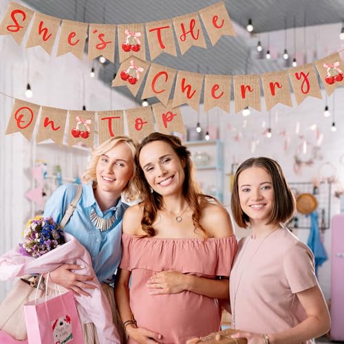 Cherry Party Banner Set - 3PCS Burlap Decorations for Celebrations