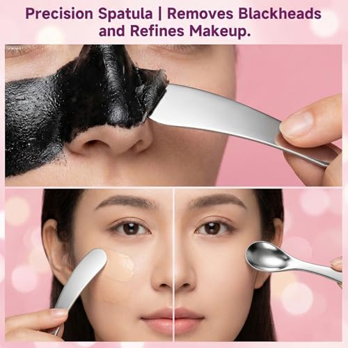5 Pcs Stainless Steel Cosmetic Spatula Mini Makeup Scoop Applicator