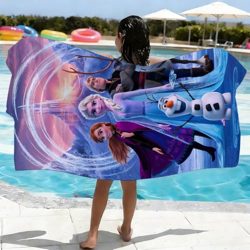 Soft Cartoon Beach Towel - Quick-Dry Microfiber, 28” x 55”