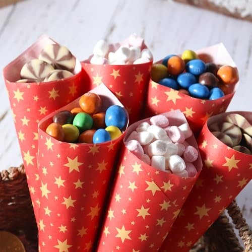Christmas Wrapping Parchment Paper with Golden Stars - 12 Sheets