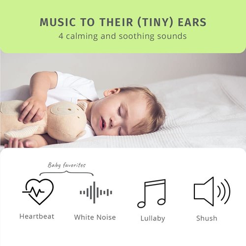 HoMedics SoundSpa On-The-Go, 4 Soothing Sounds: Shushing, Heartbeat, White Noise, Lullaby, AAA Battery Powered, Clip-On Design, Downward-Facing Speaker, Auto-Off Timer, Gift for New Parents