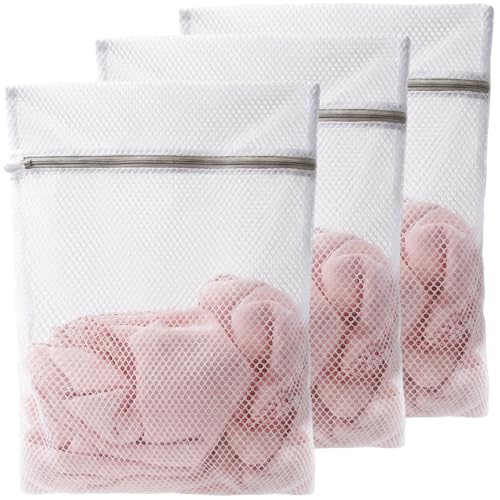 Mesh Laundry Bags for Delicates - 3 Pack, 16x20 Inch Zippered Wash Bags