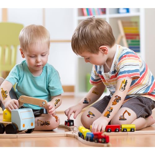 UVUXO Cars and Trucks Temporary Tattoos for Kids, 10 Sheets
