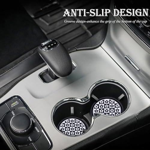 2 Pack Non-Slip Silicone Car Cup Holder Coasters - 2.75 Inch