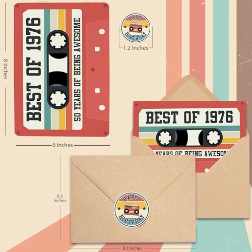 Retro 50th Birthday Card for Him & Her - Cassette Tape Design