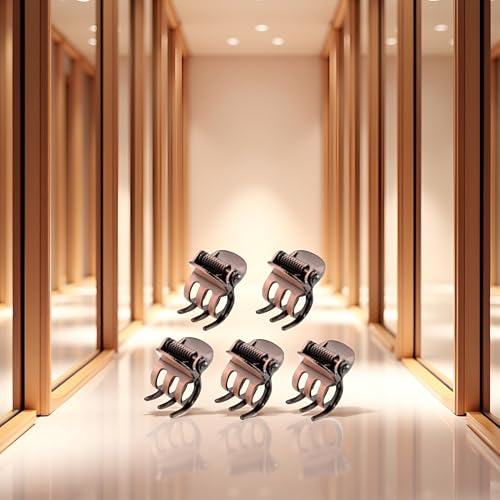 Mozff Mini Metal Hair Claw Clips - 5 Pcs Bronze Side Bangs Hairpins