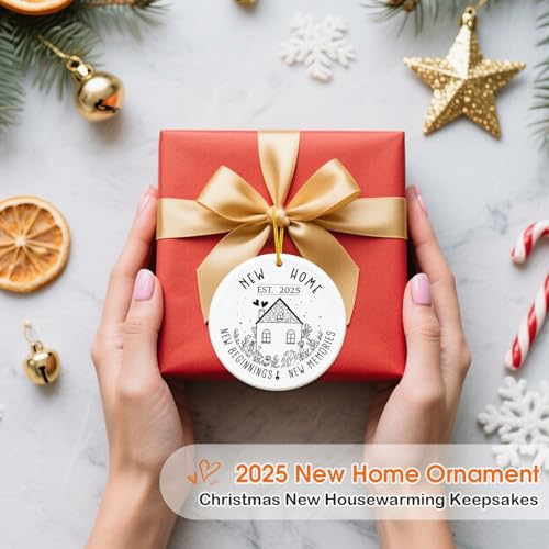 2025 New Home Christmas Ornament - 3" Ceramic Housewarming Gift