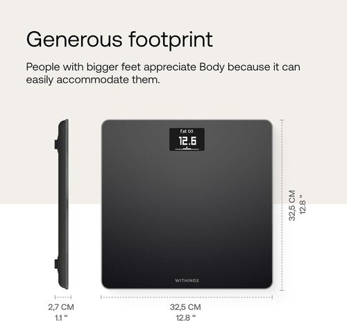 Withings Body - Digital Wi-Fi Smart Scale with Automatic Smartphone App Sync, BMI, Multi-User Friendly, with Pregnancy Tracker & Baby Mode