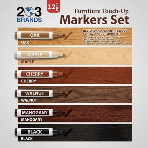 203 Brands 12-Piece Wood Furniture Repair Kit - Markers & Wax Sticks