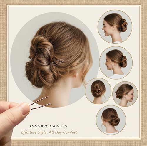 BechKCpro 150 Pcs Professional Hair Pins Set - Wavy, Curved Bobby & U-Shaped Bun Pins with Storage Box