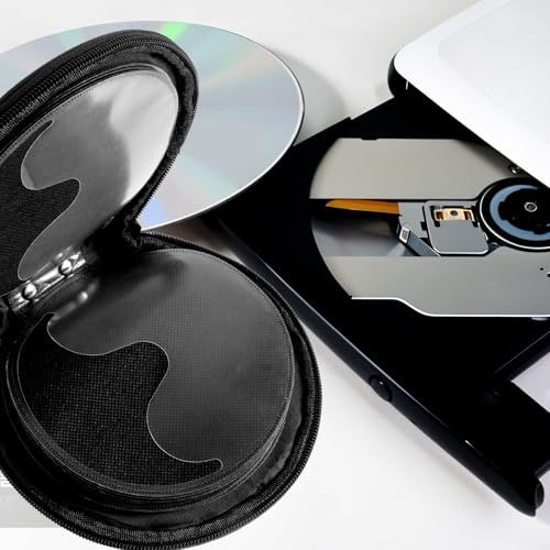Portable CD Case Holder for Car - Holds 20 CDs/DVDS, Black